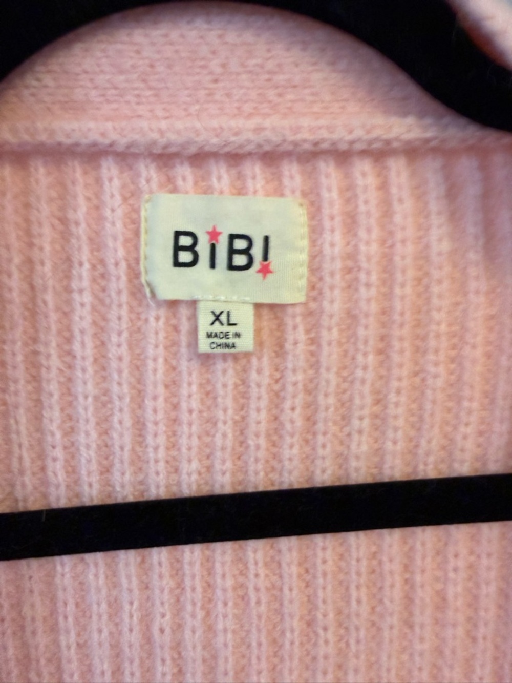 BiBi Pink & Gray Open-Front Ribbed Cardigan - Picture 3 of 3